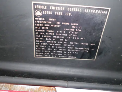 Lotus Esprit S1 chassis 259H historical archive photograph 9