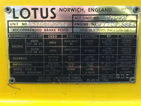 Lotus Esprit S1 chassis 324H registration 77 S1 007 historical archive photograph 14