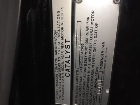 Lotus Esprit S1 chassis 607H historical archive photograph 5