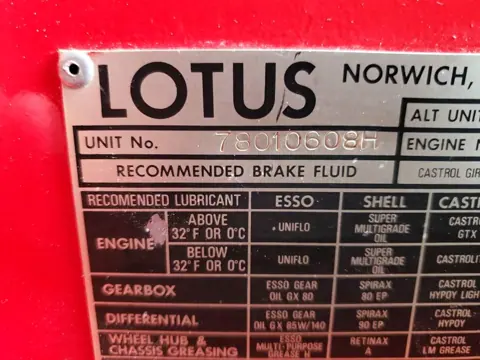Lotus Esprit S1 chassis 608H historical archive photograph 1