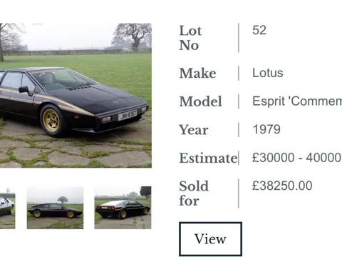 Lotus Esprit S2 chassis 689G registration R601XWR and JNH 836T historical archive photograph 1